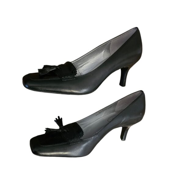 Talbots Womens 2.5" Pumps Black Genuine Leather Made In Brazil Size 7B - Picture 8 of 15